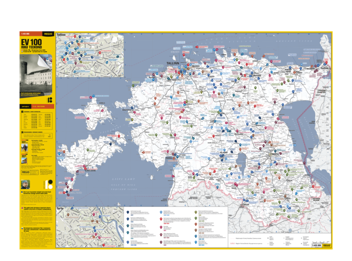 Map of Historic sites relating to Estonia independence