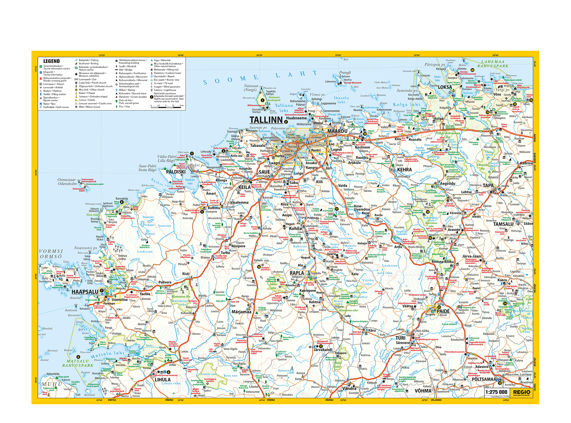 Harjumaa, Läänemaa, Raplamaa, Järvamaa