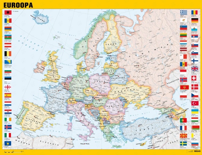 Regio Euroopa poliitiline seinakaart, fragmendid
