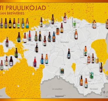 Eesti õlletootjad kaardil Eesti pruulikojad, Kaardi koostanud Tartu Ülikool koostöös Regioga