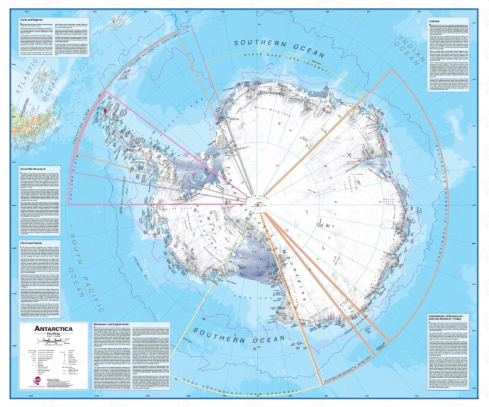 Antarktika Maps International. Seinakaart