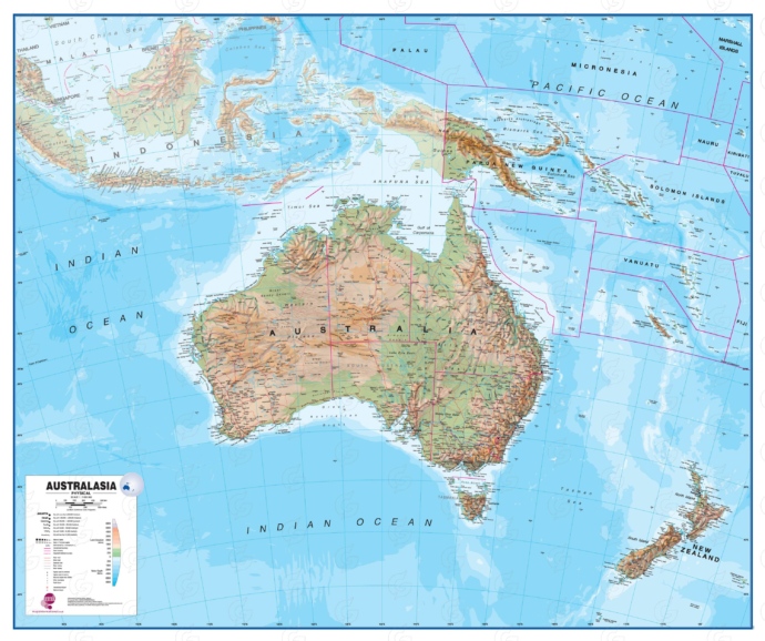 Austraalia Australasia Maps International physical wall map