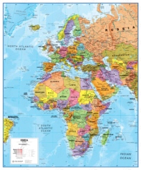 Maps International poliitiline kaart Euroopa, Lähis-Ida, Aafrika