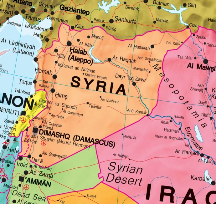 Tükk kaardist Maps International Lähis-Ida