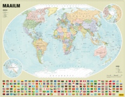 Mahedates toonides Regio lippudega maailma riikide kaart