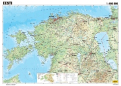 Regio Eesti füüsiline seinakaart, valmis trükikaart
